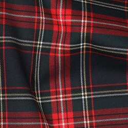 Gabardine Schottenkaro Stretch - dunkelblau