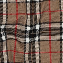 Gabardine Schottenkaro Stretch - kamel/schwarz/rot