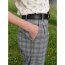 Gabardine Schottenkaro Stretch - kamel/schwarz/rot