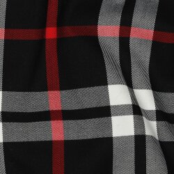 Gabardine Schottenkaro Stretch - schwarz/weiss/rot