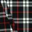 Gabardine Schottenkaro Stretch - schwarz/weiss/rot