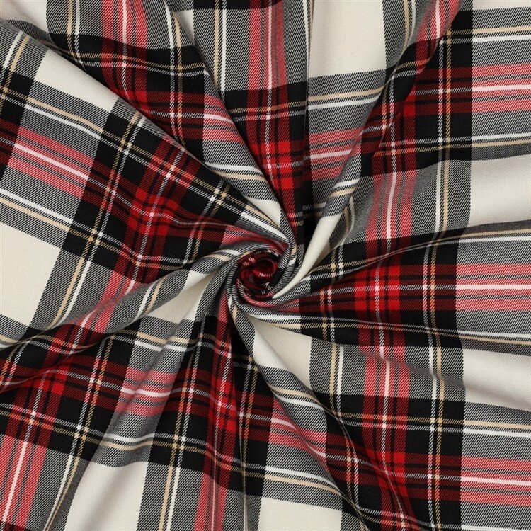 Schottenkaro Stretch - schwarz/RED/YELLOW/WHITE