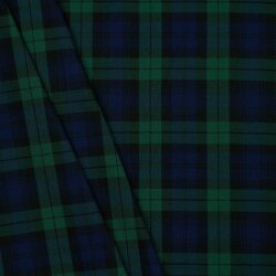 Gabardine Schottenkaro Stretch - schwarz/blau/grün