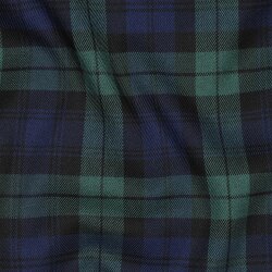 Gabardine Schottenkaro Stretch - schwarz/blau/grün