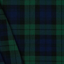 Gabardine Schottenkaro Stretch - schwarz/blau/grün