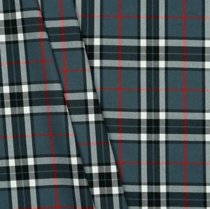 Gabardine Schottenkaro Stretch - grau/schwarz/rot