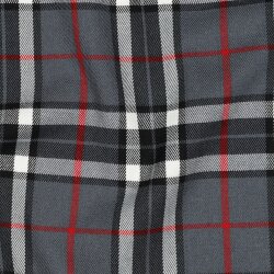 Gabardine Schottenkaro Stretch - grau/schwarz/rot