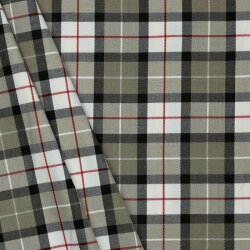 Gabardine Schottenkaro Stretch - taupe/schwarz/rot