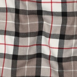 Gabardine Schottenkaro Stretch - taupe/schwarz/rot