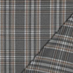 Gabardine Schottenkaro Stretch - grau/beige
