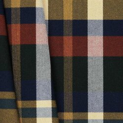 Gabardine Schottenkaro Stretch - grau/rot/gelb