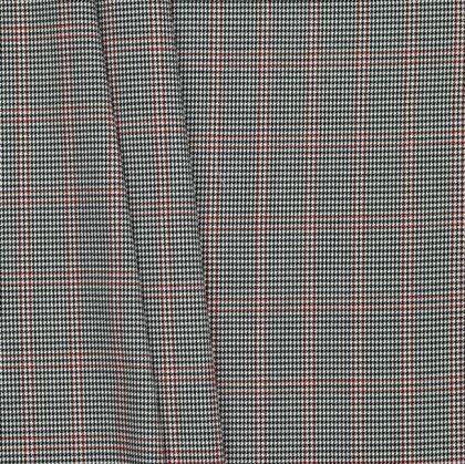 Gabardine Schottenkaro Stretch - schwarz/weiss/rot