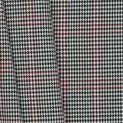 Gabardine Schottenkaro Stretch - schwarz/weiss/rot