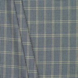 Gabardine Schottenkaro Stretch - schwarz/weiss/ocker