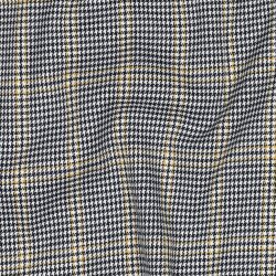 Gabardine Schottenkaro Stretch - schwarz/weiss/ocker