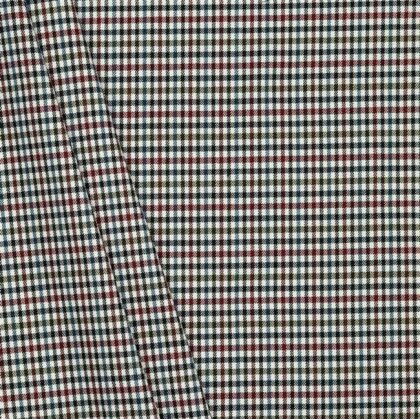 Gabardine Schottenkaro Stretch - altweiss/petrol/weinrot