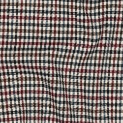 Gabardine Schottenkaro Stretch - altweiss/petrol/weinrot
