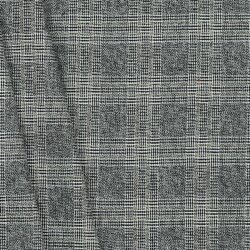 Gabardine Schottenkaro Stretch - altweiss/schwarz/taupe