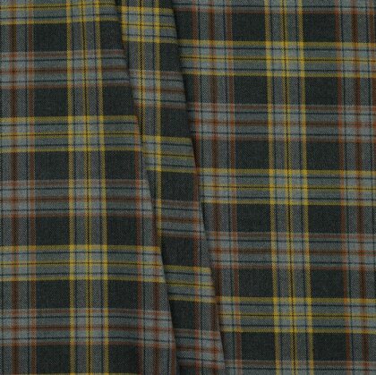 Gabardine Schottenkaro Stretch - grau/ocker/rost