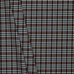 Gabardine Schottenkaro Stretch - dunkelblau/hellblau/rost
