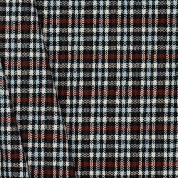 Gabardine Schottenkaro Stretch - dunkelblau/hellblau/rost