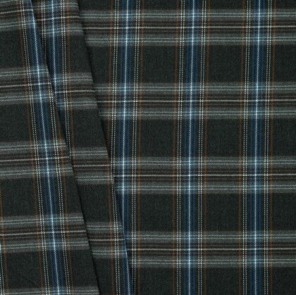Gabardine Schottenkaro Stretch - grau/hellblau/weiss
