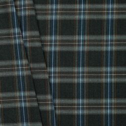 Gabardine Schottenkaro Stretch - grau/hellblau/weiss