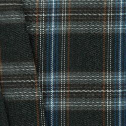 Gabardine Schottenkaro Stretch - grau/hellblau/weiss