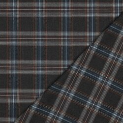 Gabardine Schottenkaro Stretch - grau/hellblau/weiss