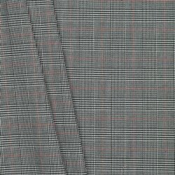 Gabardine Schottenkaro Stretch - schwarz/weiss/rot