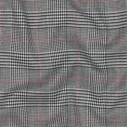 Gabardine Schottenkaro Stretch - schwarz/weiss/rot