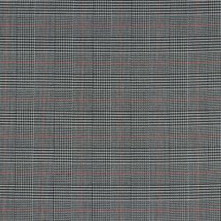 Gabardine Schottenkaro Stretch - schwarz/weiss/rot