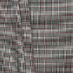 Gabardine Schottenkaro Stretch - schwarz/rot/weiss