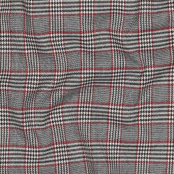 Gabardine Schottenkaro Stretch - schwarz/rot/weiss