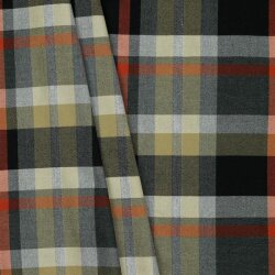 Gabardine Schottenkaro Stretch - grau/orange/sand
