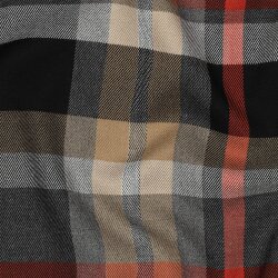 Gabardine Schottenkaro Stretch - grau/orange/sand