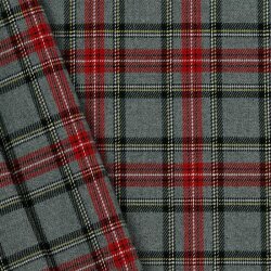 Gabardine Schottenkaro Stretch - grau