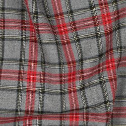 Gabardine Schottenkaro Stretch - grau