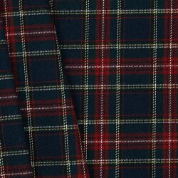 Gabardine Schottenkaro Stretch - dunkelblau