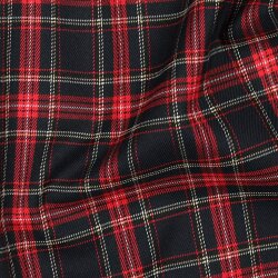 Gabardine Schottenkaro Stretch - dunkelblau