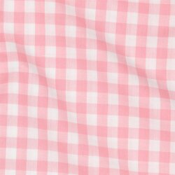 Baumwollpopeline garngefärbt - Vichy Karo 10mm *Vera* - lachsorange