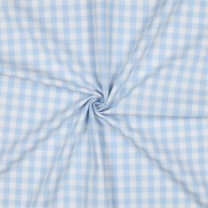 Baumwollpopeline garngefärbt - Vichy Karo 10mm *Vera* - hellblau