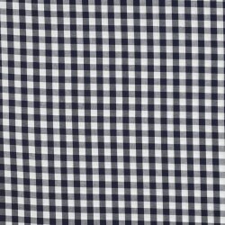 Baumwollpopeline garngefärbt - Vichy Karo 10mm *Vera* - dunkelblau