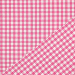 Baumwollpopeline garngefärbt - Vichy Karo 10mm *Vera* - fuchsia