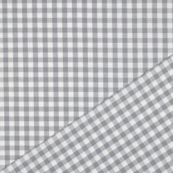 Baumwollpopeline garngefärbt - Vichy Karo 10mm *Vera* - grau