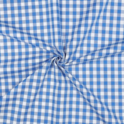 Baumwollpopeline garngefärbt - Vichy Karo 10mm *Vera* - Himmel