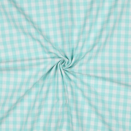 Baumwollpopeline garngefärbt - Vichy Karo 10mm *Vera* - azurblau