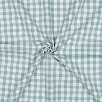 Baumwollpopeline garngefärbt - Vichy Karo 10mm *Vera* - altgrün