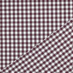 Baumwollpopeline garngefärbt - Vichy Karo 10mm *Vera* - aubergine