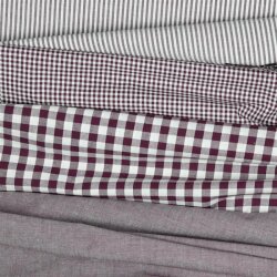 Baumwollpopeline Vichy Karo - aubergine